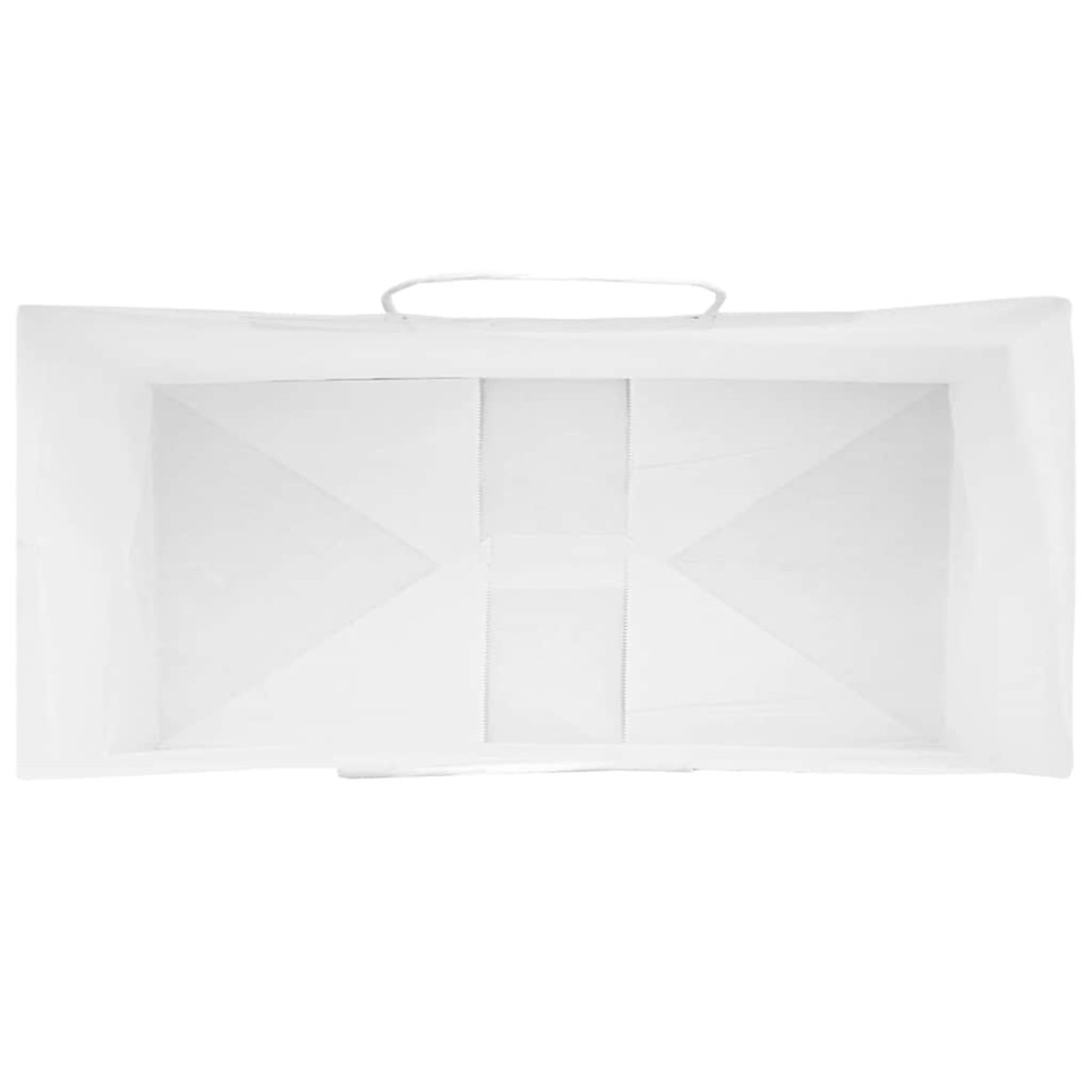 Produktbild för Papperspåsar 250 st med handtag vit 18x8x22 cm