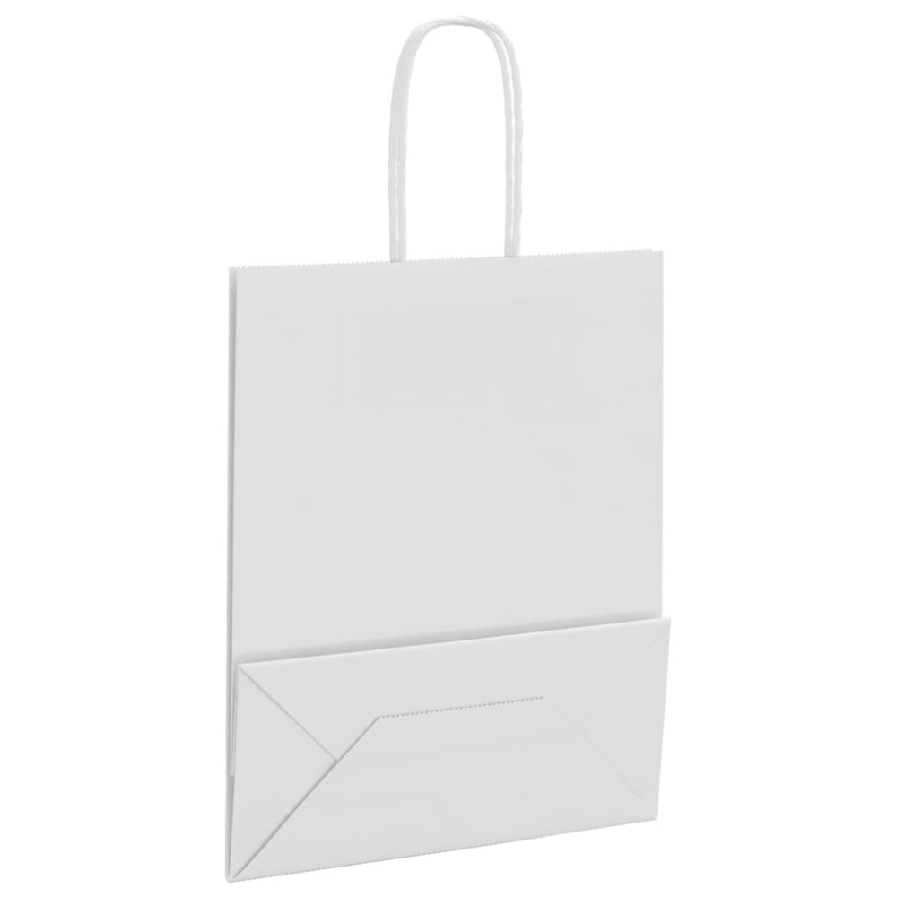 Produktbild för Papperspåsar 250 st med handtag vit 18x8x22 cm