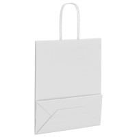 Produktbild för Papperspåsar 250 st med handtag vit 18x8x22 cm