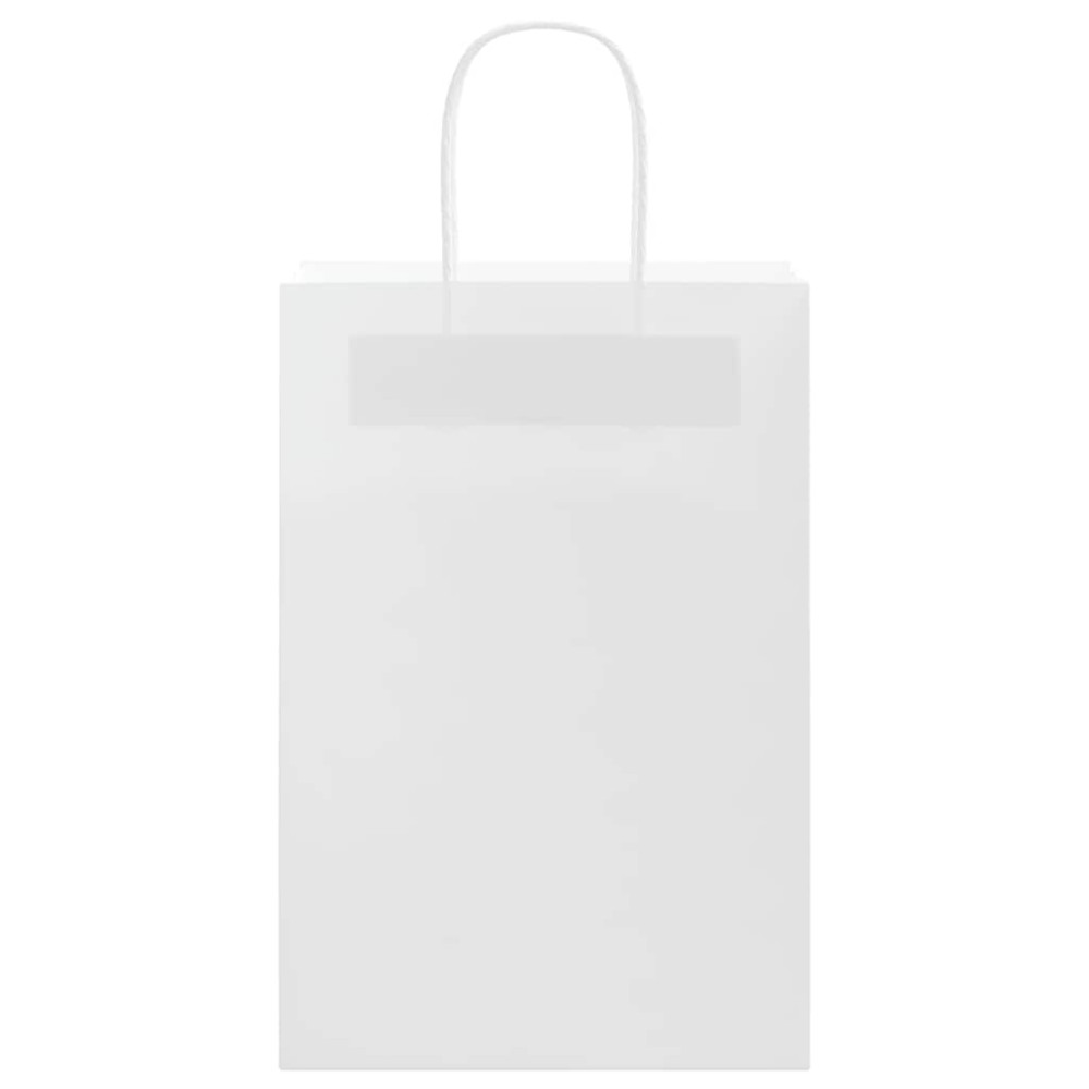 Produktbild för Papperspåsar 250 st med handtag vit 21x11x31 cm