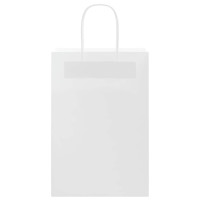 Produktbild för Papperspåsar 250 st med handtag vit 21x11x31 cm