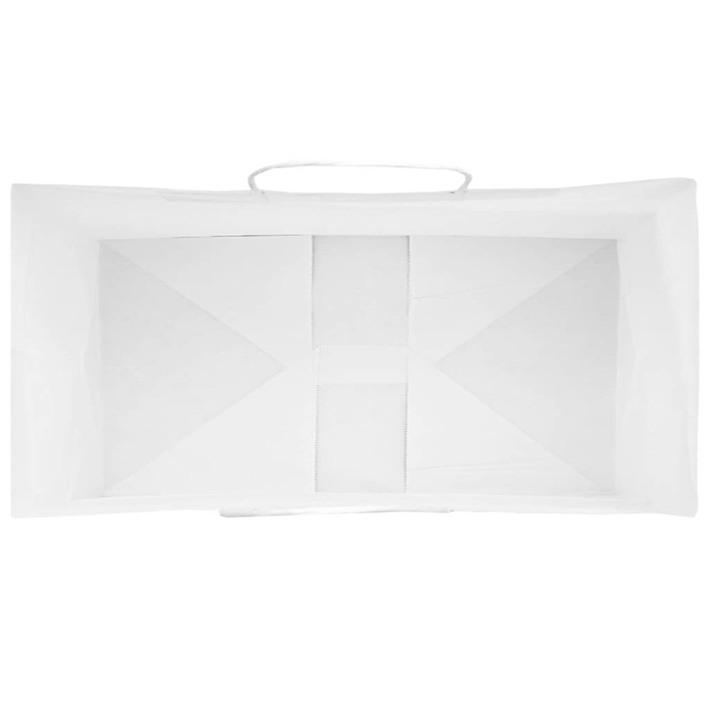 Produktbild för Papperspåsar 250 st med handtag vit 21x11x31 cm