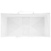 Produktbild för Papperspåsar 250 st med handtag vit 21x11x31 cm