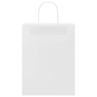 Produktbild för Papperspåsar 250 st med handtag vit 26x12x35 cm