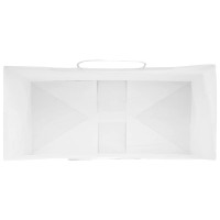 Produktbild för Papperspåsar 250 st med handtag vit 26x12x35 cm