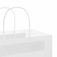 Produktbild för Papperspåsar 250 st med handtag vit 26x12x35 cm