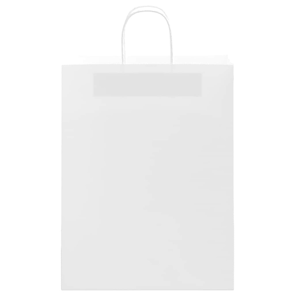 Produktbild för Papperspåsar 250 st med handtag vit 32x12x42 cm