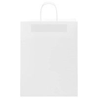 Produktbild för Papperspåsar 250 st med handtag vit 32x12x42 cm