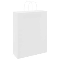 Produktbild för Papperspåsar 250 st med handtag vit 32x12x42 cm