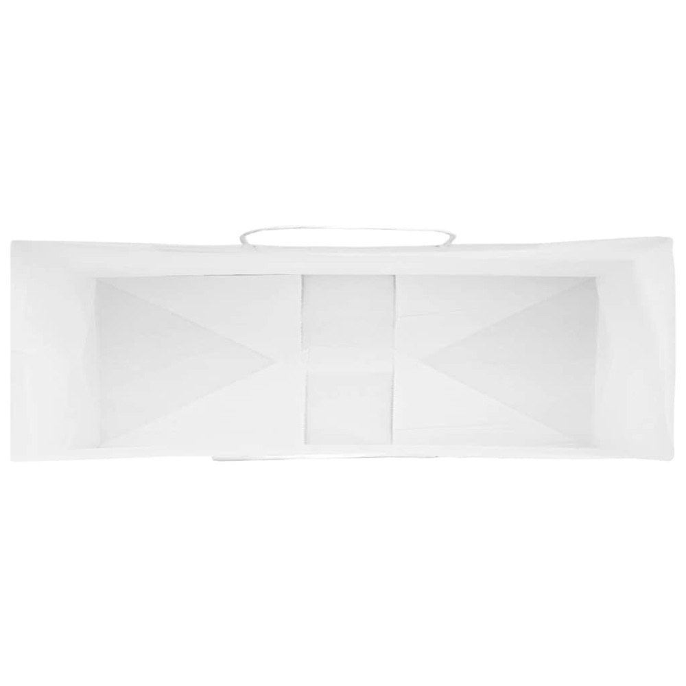 Produktbild för Papperspåsar 250 st med handtag vit 32x12x42 cm