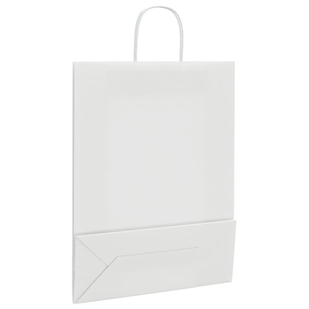 Produktbild för Papperspåsar 250 st med handtag vit 32x12x42 cm