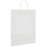 Produktbild för Papperspåsar 250 st med handtag vit 32x12x42 cm