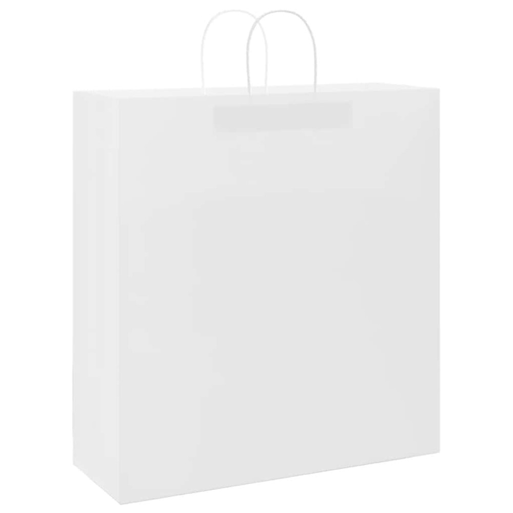 Produktbild för Papperspåsar 250 st med handtag vit 45x17x48 cm