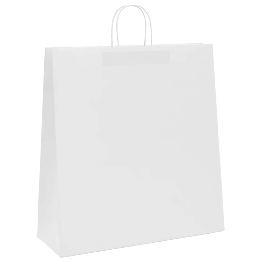 Produktbild för Papperspåsar 250 st med handtag vit 45x17x48 cm