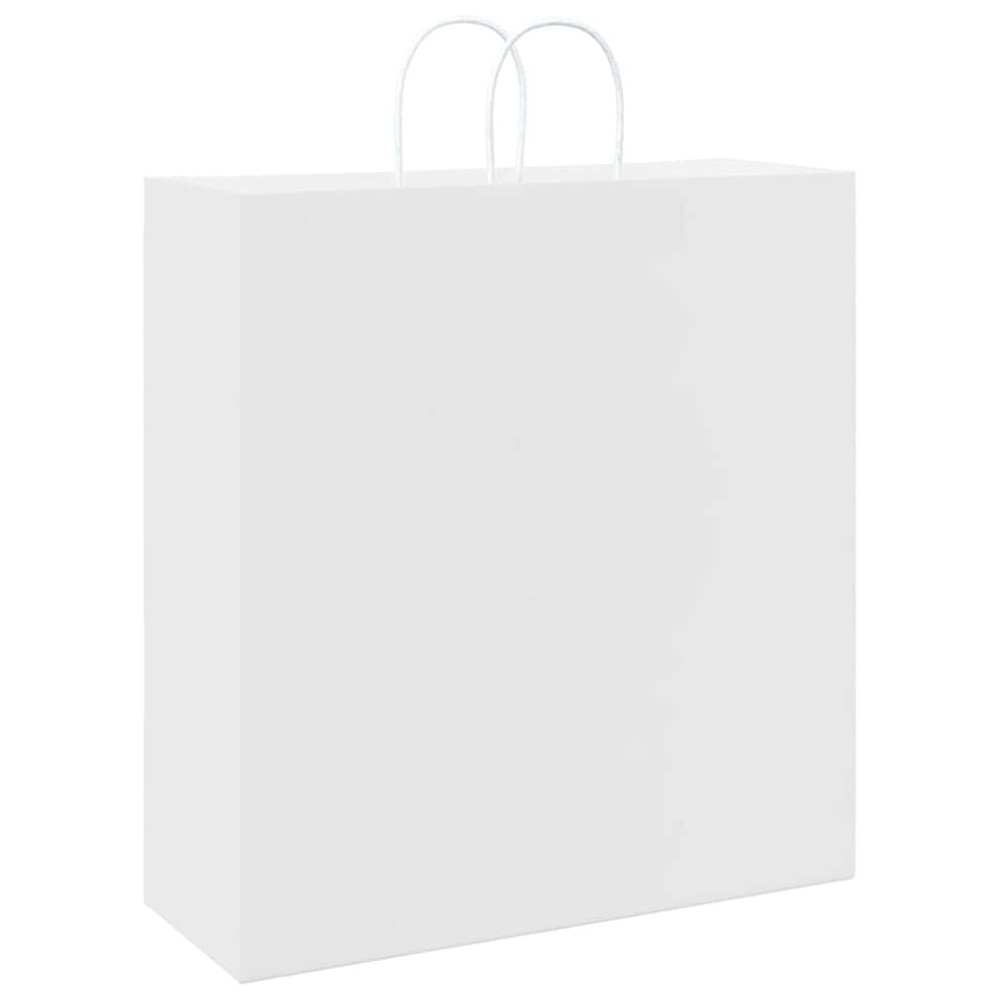 Produktbild för Papperspåsar 250 st med handtag vit 45x17x48 cm