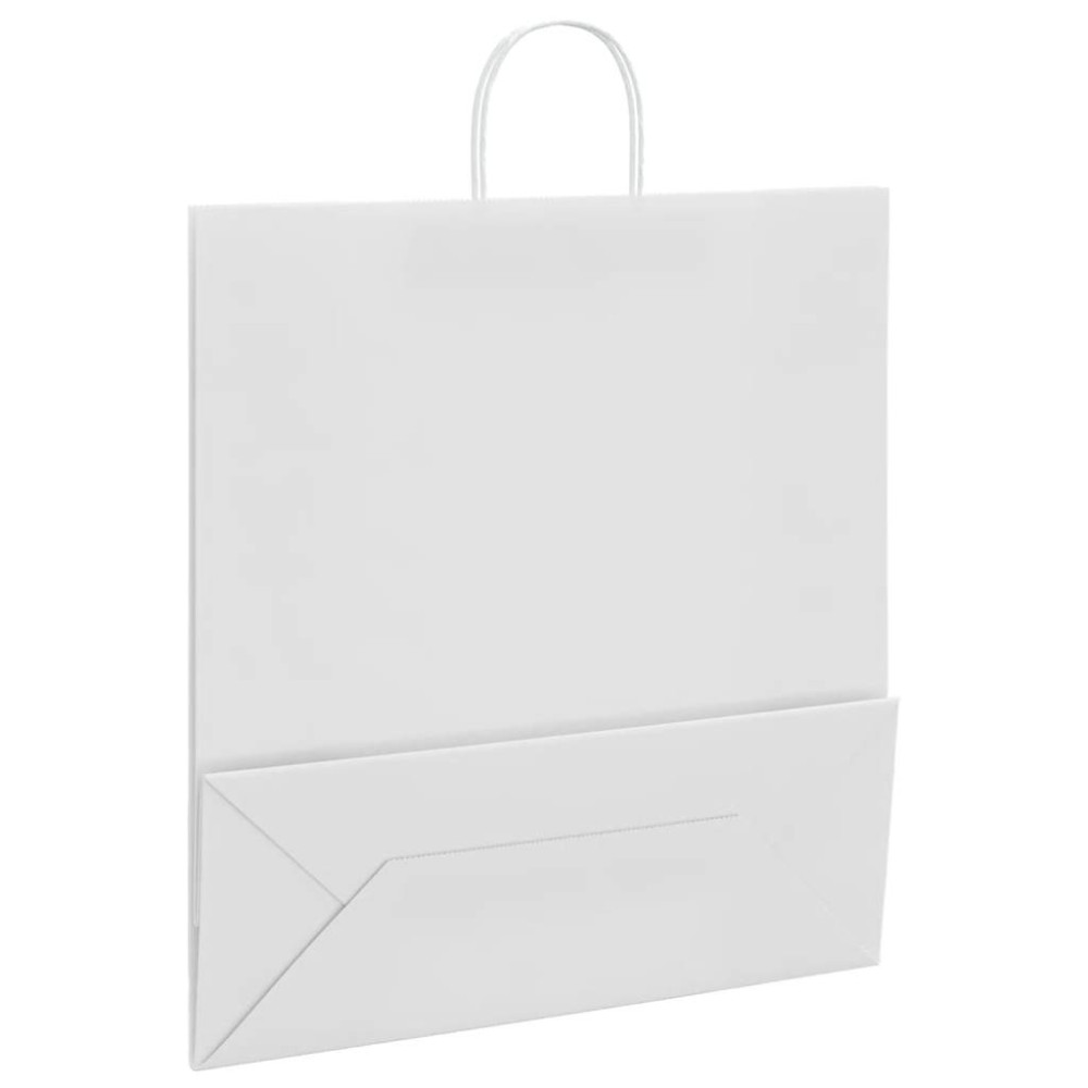 Produktbild för Papperspåsar 250 st med handtag vit 45x17x48 cm