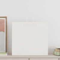 Produktbild för Papperspåsar 250 st med handtag vit 54x15x49 cm