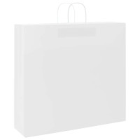 Produktbild för Papperspåsar 250 st med handtag vit 54x15x49 cm
