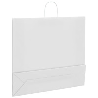 Produktbild för Papperspåsar 250 st med handtag vit 54x15x49 cm