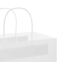 Produktbild för Papperspåsar 250 st med handtag vit 54x15x49 cm