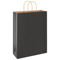 Produktbild för Papperspåsar 250 st med handtag svart 32x12x42 cm