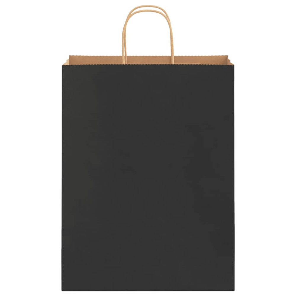 Produktbild för Papperspåsar 250 st med handtag svart 32x12x42 cm