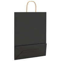 Produktbild för Papperspåsar 250 st med handtag svart 32x12x42 cm