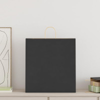Produktbild för Papperspåsar 250 st med handtag svart 45x17x48 cm
