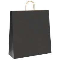 Produktbild för Papperspåsar 250 st med handtag svart 45x17x48 cm