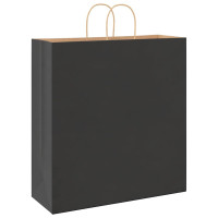 Produktbild för Papperspåsar 250 st med handtag svart 45x17x48 cm