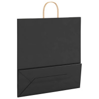 Produktbild för Papperspåsar 250 st med handtag svart 45x17x48 cm