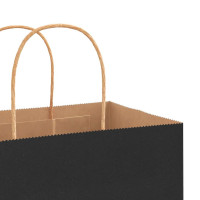 Produktbild för Papperspåsar 250 st med handtag svart 45x17x48 cm
