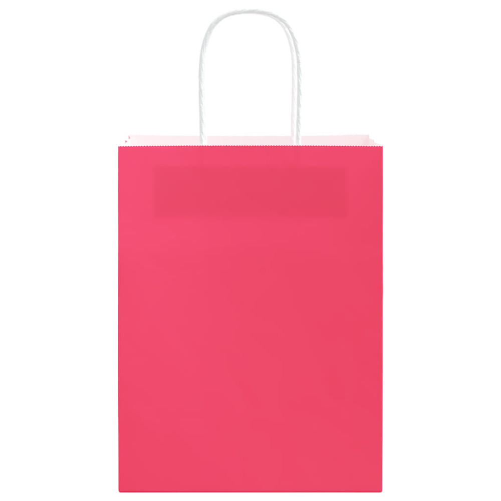 Produktbild för Papperspåsar 50 st med handtag rosa 21x11x28 cm