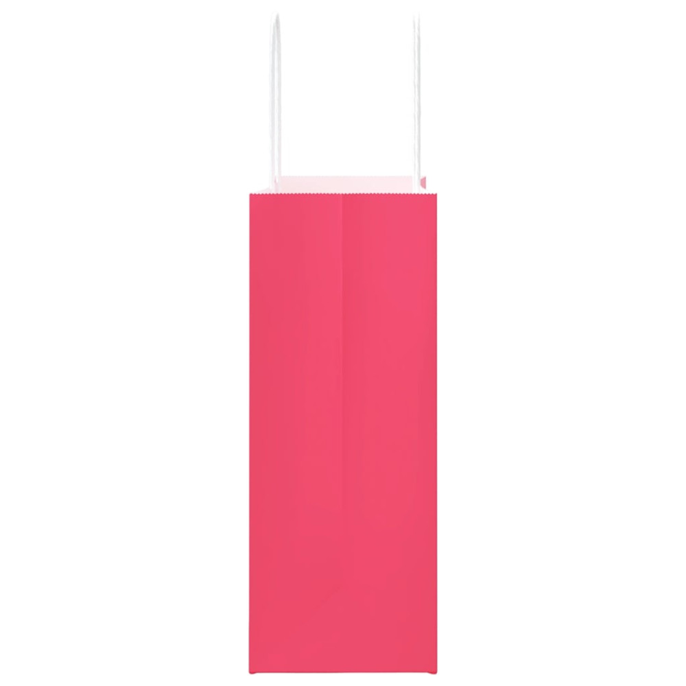 Produktbild för Papperspåsar 50 st med handtag rosa 21x11x28 cm