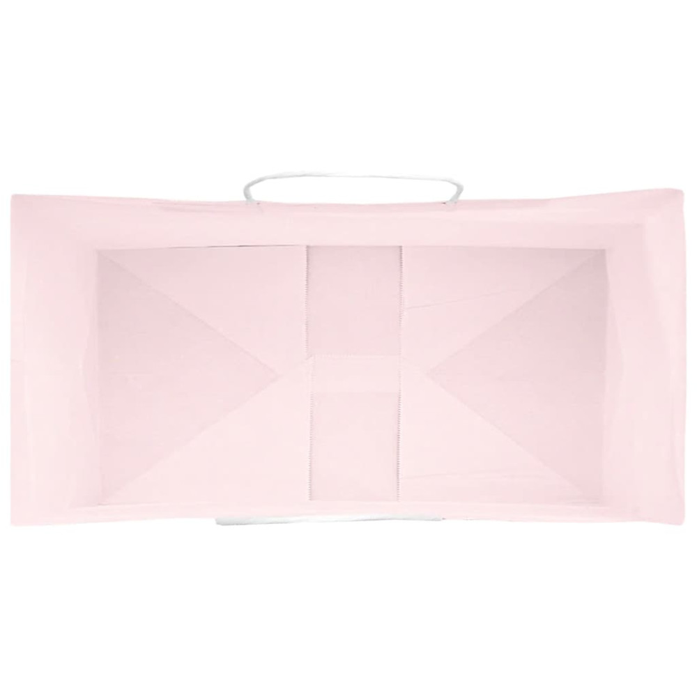 Produktbild för Papperspåsar 50 st med handtag rosa 21x11x28 cm