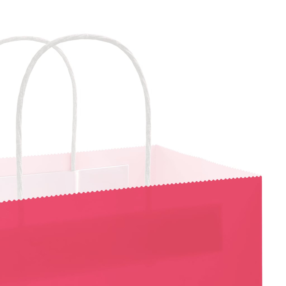 Produktbild för Papperspåsar 50 st med handtag rosa 21x11x28 cm