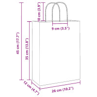 Produktbild för Papperspåsar 50 st med handtag rosa 26x12x35 cm