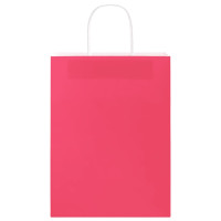 Produktbild för Papperspåsar 50 st med handtag rosa 26x12x35 cm