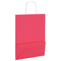 Produktbild för Papperspåsar 50 st med handtag rosa 26x12x35 cm