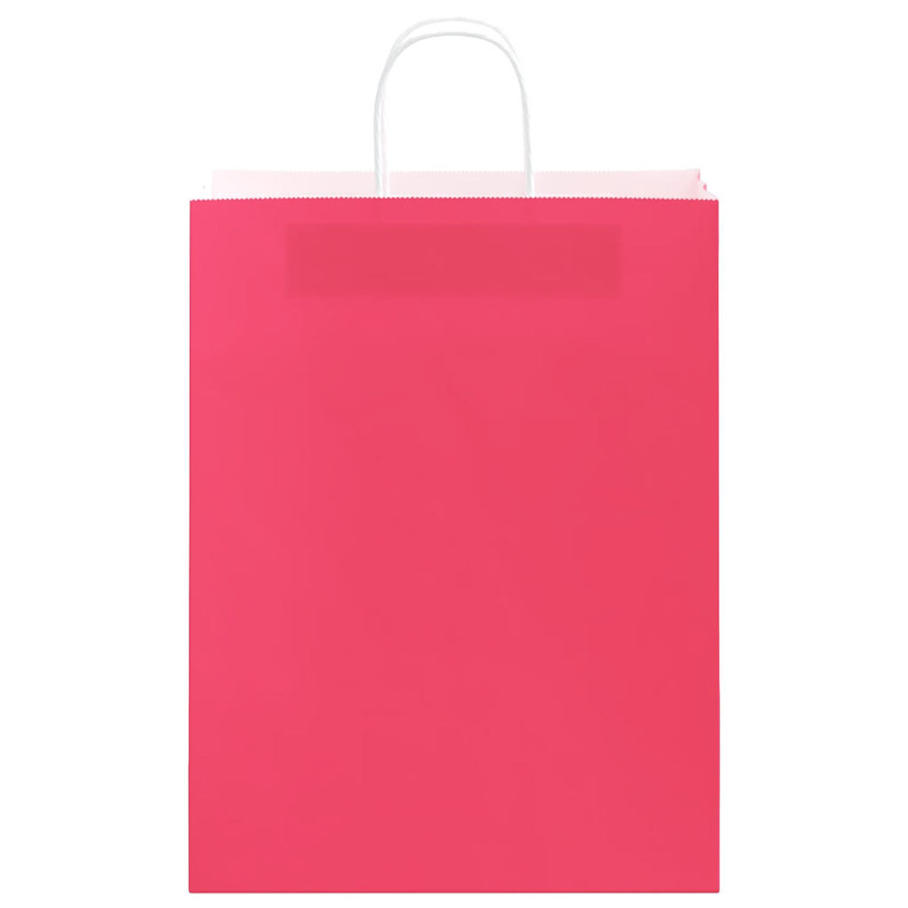 Produktbild för Papperspåsar 50 st med handtag rosa 32x12x42 cm