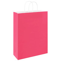 Produktbild för Papperspåsar 50 st med handtag rosa 32x12x42 cm