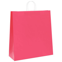 Produktbild för Papperspåsar 50 st med handtag rosa 45x17x48 cm