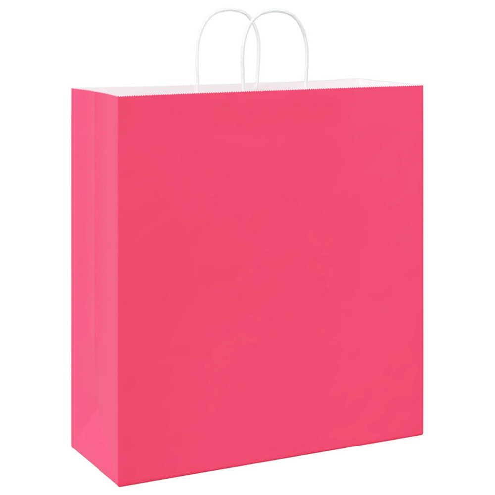 Produktbild för Papperspåsar 50 st med handtag rosa 45x17x48 cm