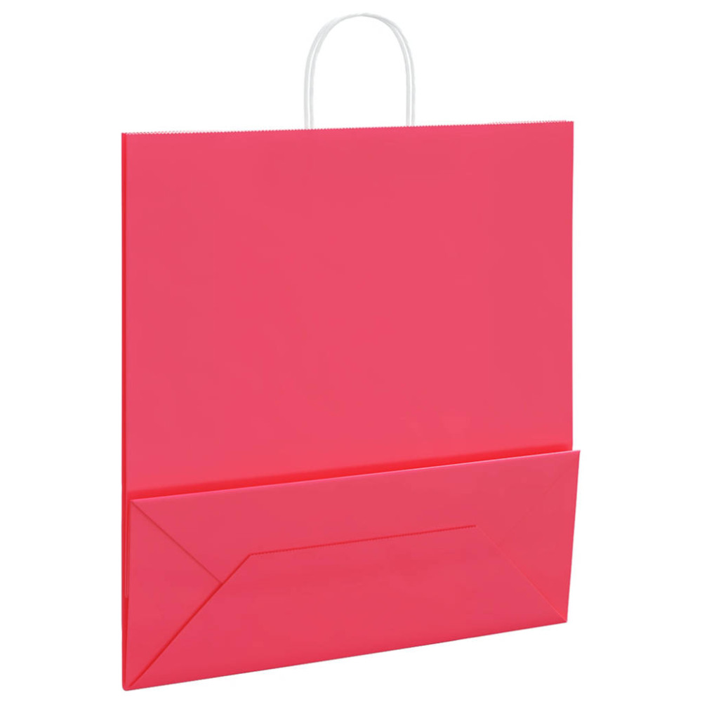 Produktbild för Papperspåsar 50 st med handtag rosa 45x17x48 cm