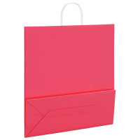 Produktbild för Papperspåsar 50 st med handtag rosa 45x17x48 cm