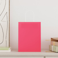 Produktbild för Papperspåsar 250 st med handtag rosa 21x11x28 cm