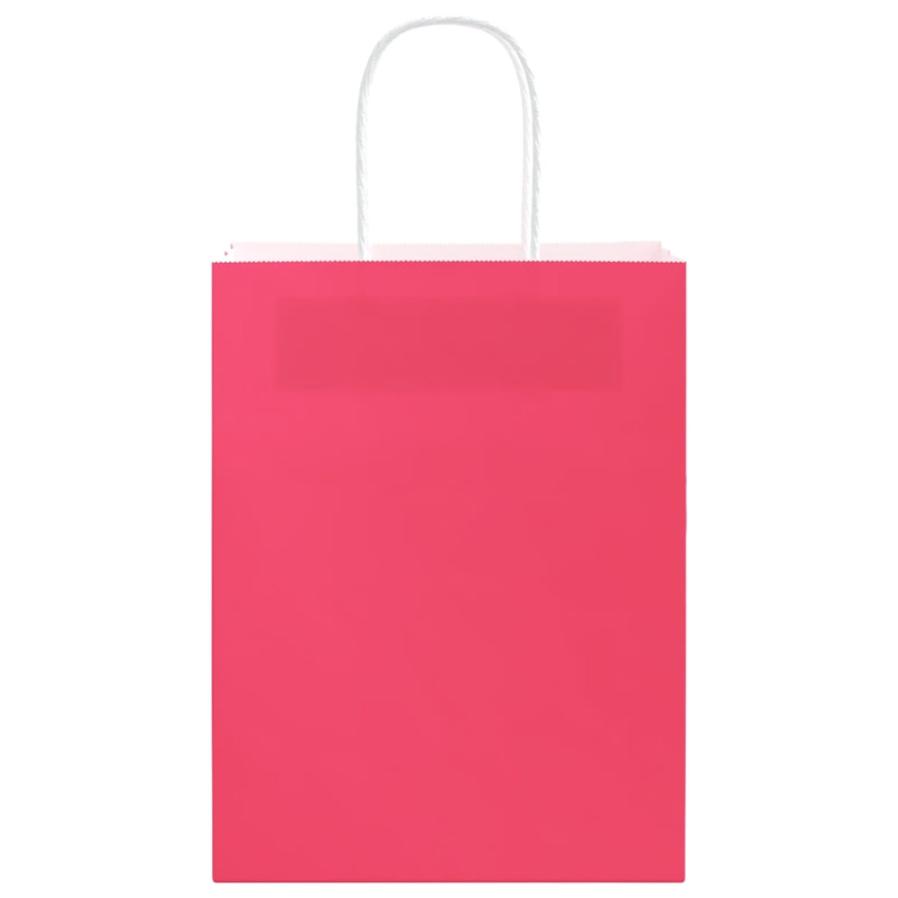 Produktbild för Papperspåsar 250 st med handtag rosa 21x11x28 cm