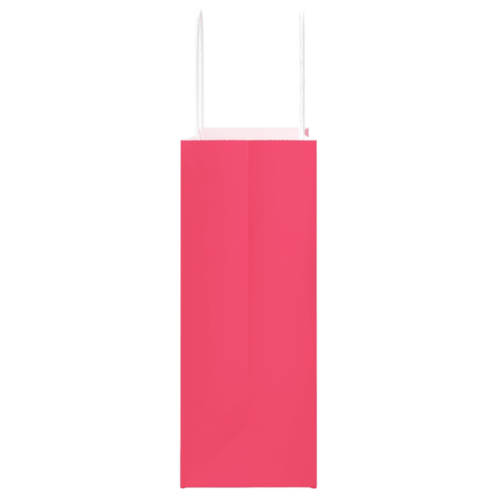 Produktbild för Papperspåsar 250 st med handtag rosa 21x11x28 cm