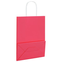Produktbild för Papperspåsar 250 st med handtag rosa 21x11x28 cm