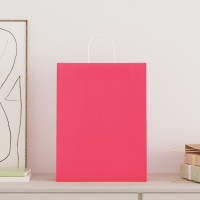 Produktbild för Papperspåsar 250 st med handtag rosa 32x12x42 cm